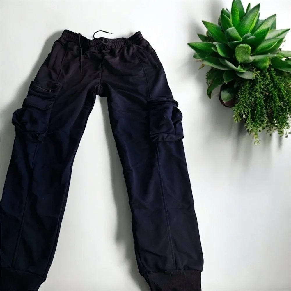 Manfinity Navy Blue Cargo Jogger Pants Size L – New Without Tags